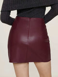 Ruched Mini Skirt with Zipper - Trendsi - Flyclothing LLC
