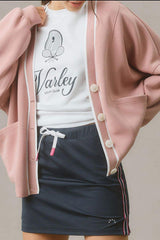 Contrast Trim V Neck Button Up Cardigan - Trendsi - Flyclothing LLC