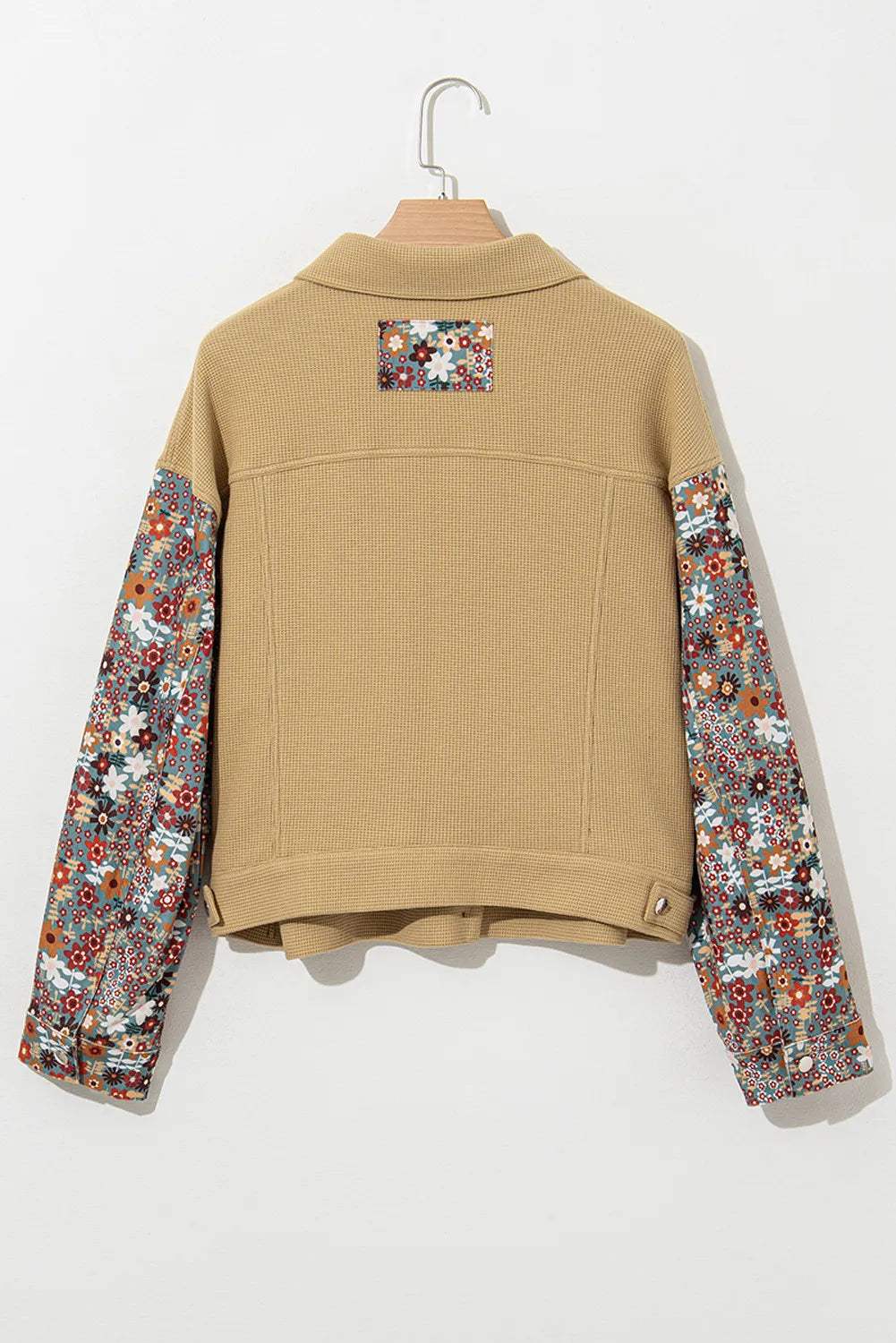Printed Collared Neck Long Sleeve Jacket - Trendsi - Flyclothing LLC