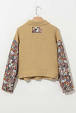 Printed Collared Neck Long Sleeve Jacket - Trendsi - Flyclothing LLC