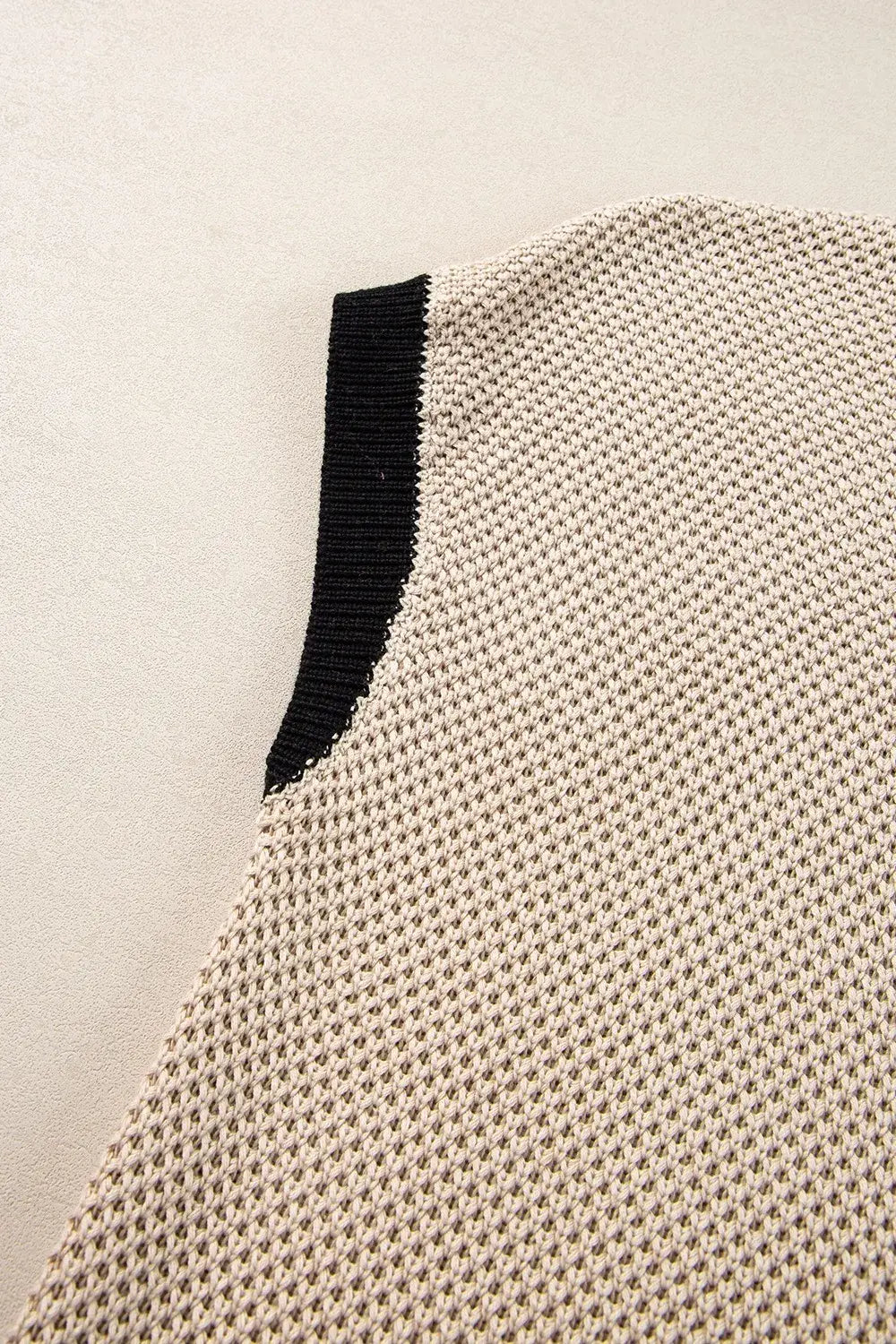 Textured Knit Sweater with Contrast Trim Details - Trendsi - Flyclothing LLC