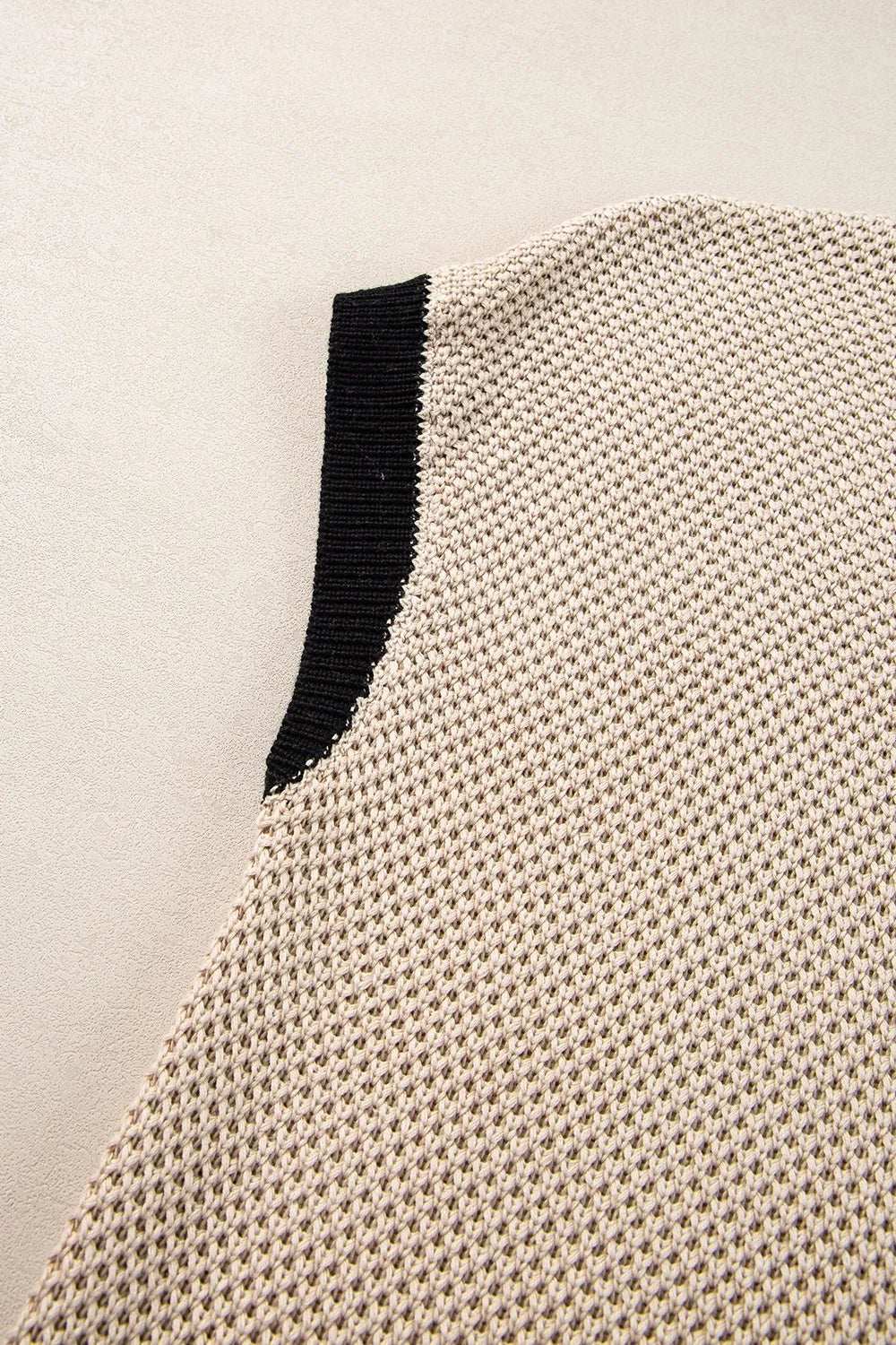 Textured Knit Sweater with Contrast Trim Details - Trendsi - Flyclothing LLC