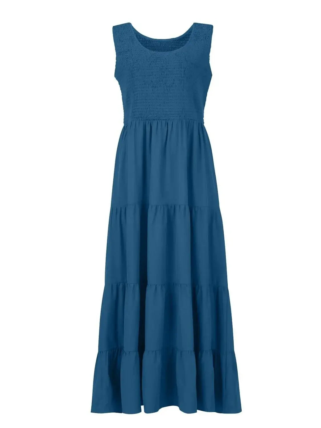 Tiered Smocked Wide Strap Dress - Trendsi - Flyclothing LLC