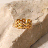 18K Gold-Plated Cutout Ring - Trendsi - Flyclothing LLC