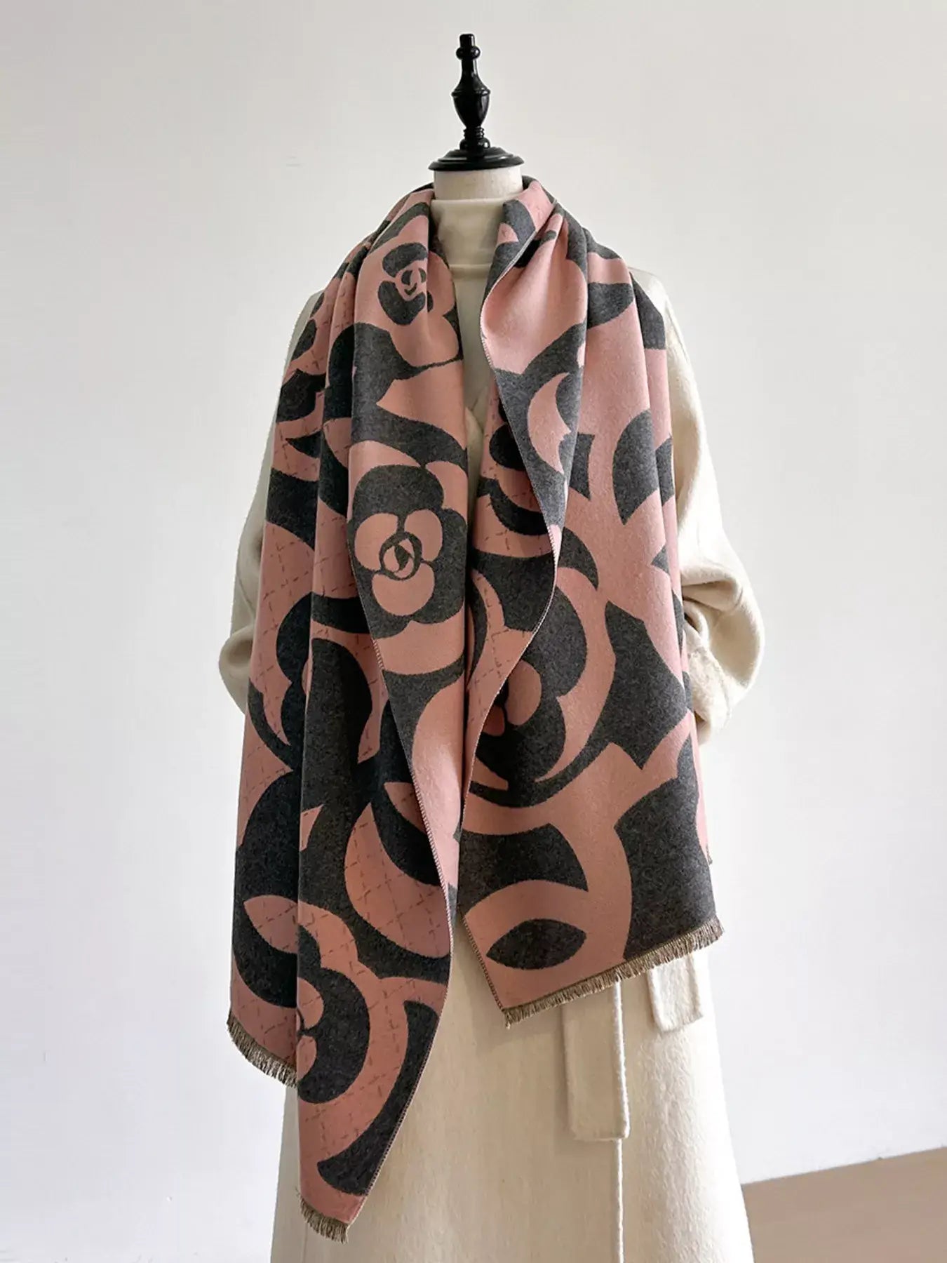 Floral Patterned Warm Scarf - Trendsi - Flyclothing LLC