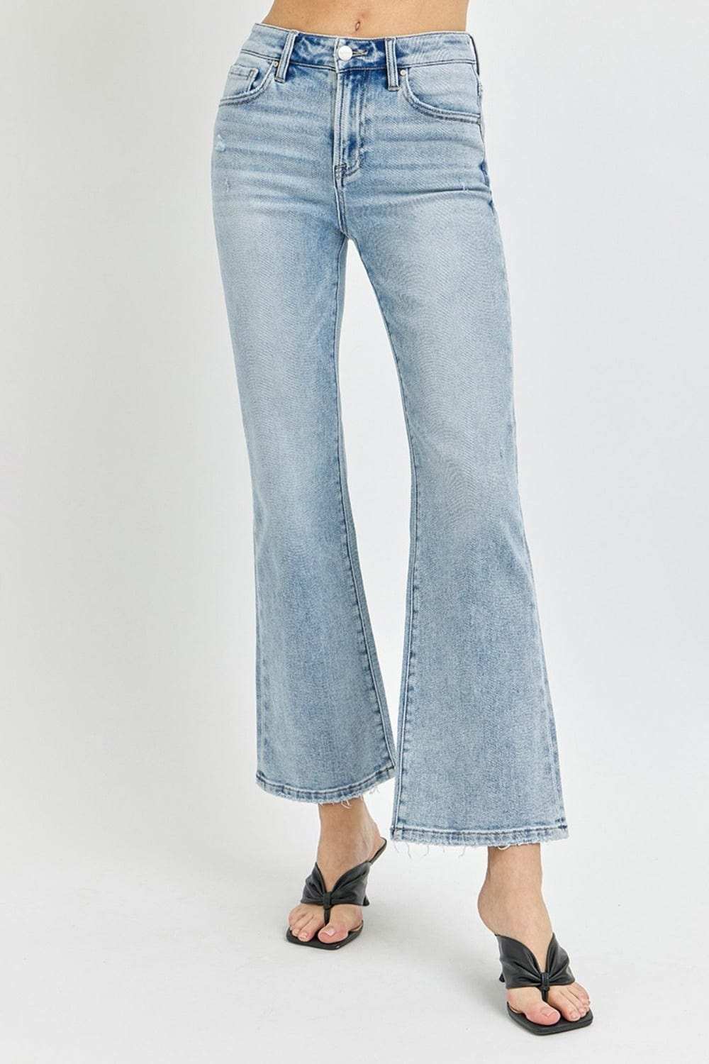 RISEN Full Size High Rise Ankle Flare Jeans - Trendsi - Flyclothing LLC