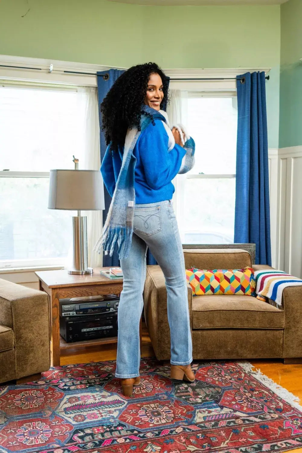 Judy Blue Mid Rise Thermal Bootcut Jeans - Trendsi - Flyclothing LLC