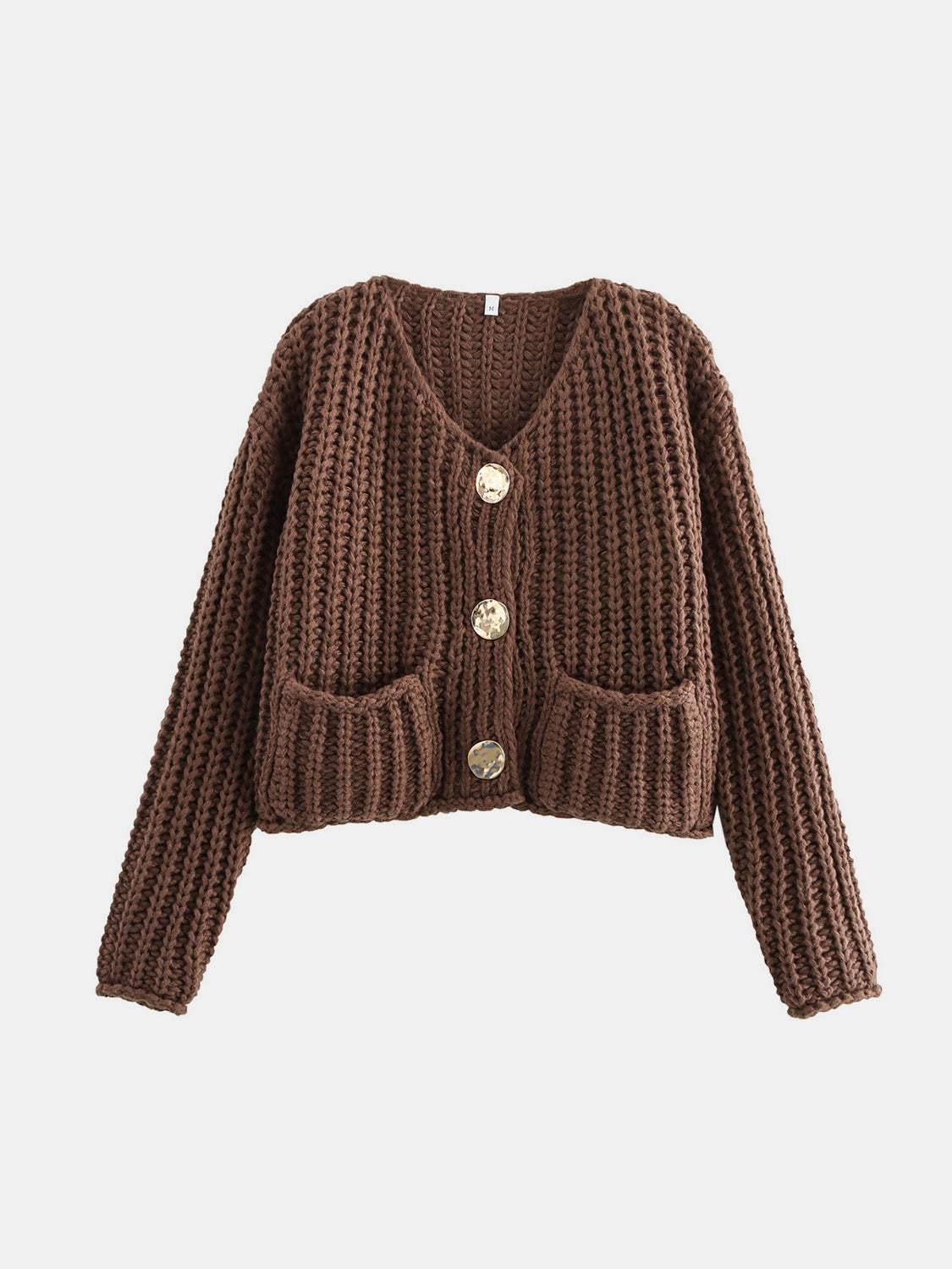 Button Down Long Sleeve Cardigan - Trendsi - Flyclothing LLC