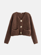 Button Down Long Sleeve Cardigan - Trendsi - Flyclothing LLC