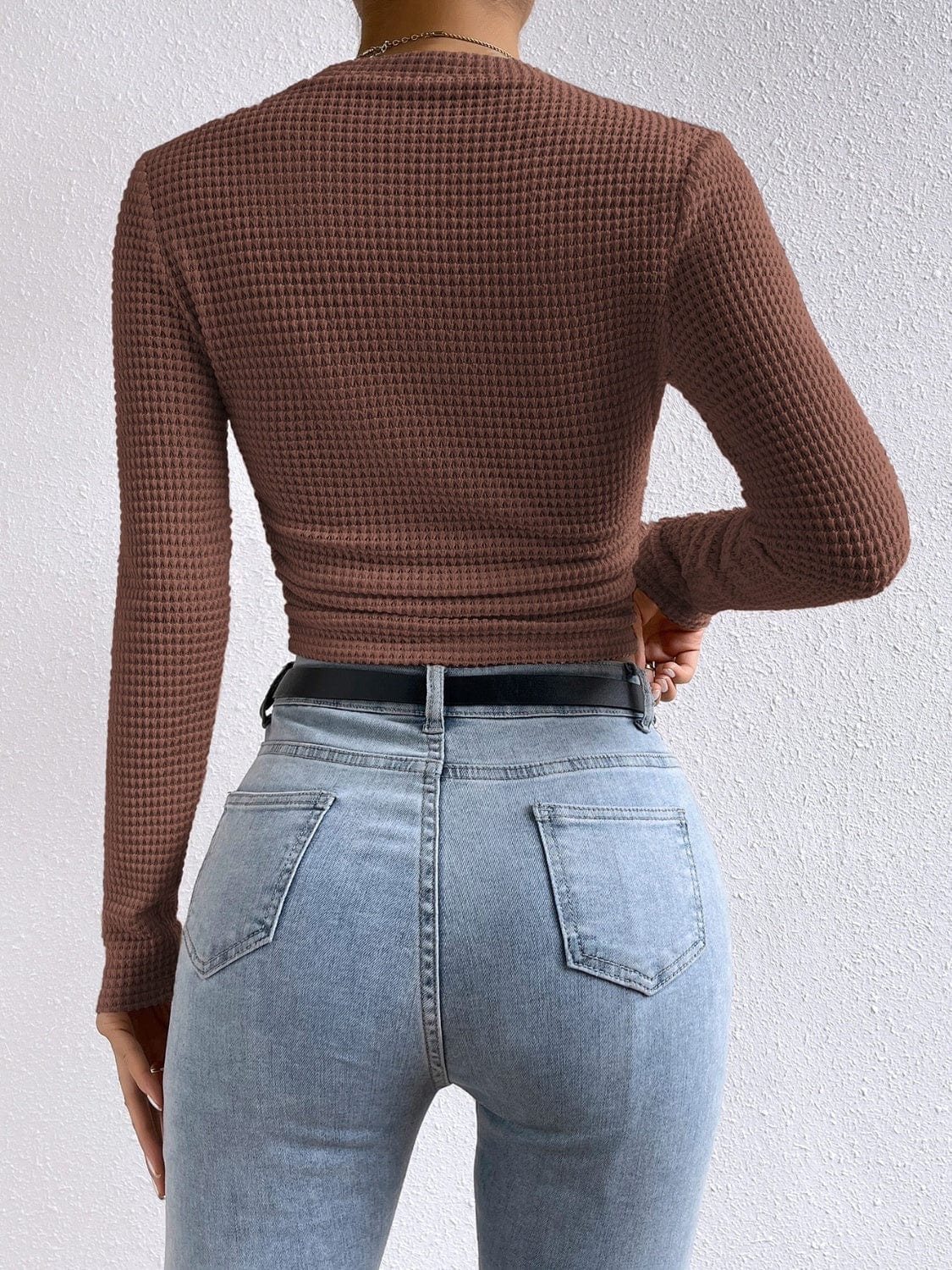 Round Neck Long Sleeve T-Shirt - Trendsi