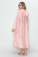 Double Take Full Size Pocketed Hooded Midi Lounge Dress - Trendsi