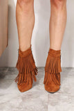 Legend Women's Tassel Wedge Heel Ankle Booties - Trendsi