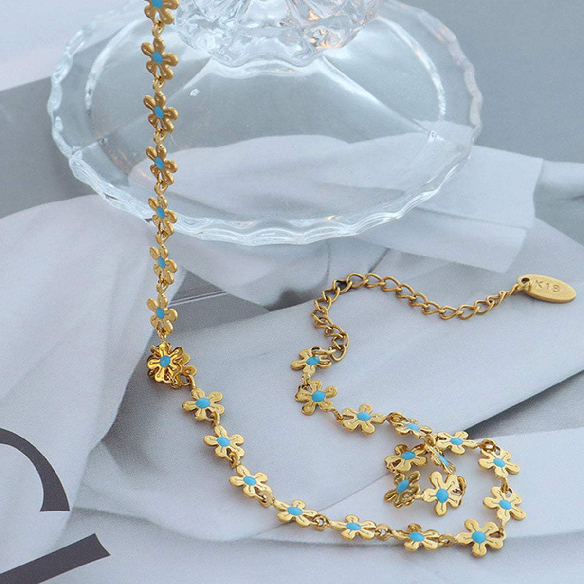 Titanium Steel Drip Oil Flower Necklace - Trendsi - Flyclothing LLC