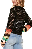 ADORA Lightweight Multi Color Crochet Top - Trendsi