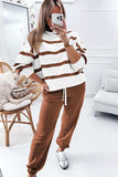 Striped Round Neck Long Sleeve Top and Pants Set - Trendsi - Flyclothing LLC