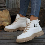 Warm Lined Ankle Boots with Buckle Detail - Trendsi - Flyclothing LLC