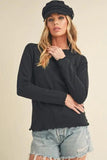 Aemi + Co Lettuce Hemline Round Neck Raglan Sleeve T-Shirt - Trendsi
