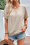 Round Neck Short Sleeve T-Shirt - Trendsi - Flyclothing LLC