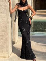 Sweetheart Neck Spaghetti Strap Maxi Dress - Trendsi - Flyclothing LLC