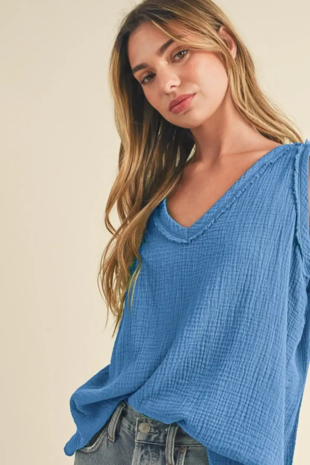 Aemi + Co V-Neck Wide Strap Tank - Trendsi - Flyclothing LLC