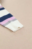 Plus Size Striped Long Sleeve Hooded Sweater - Trendsi - Flyclothing LLC
