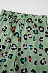 Leopard Collared Neck Top and Pants Set - Trendsi - Flyclothing LLC