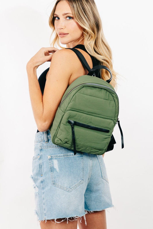 Fame Adjustable Strap Nylon Backpack Bag - Trendsi