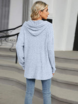 Half Button Long Sleeve Hooded Top - Trendsi - Flyclothing LLC