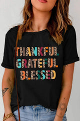 Letter Graphic Round Neck Short Sleeve T-Shirt - Trendsi - Flyclothing LLC