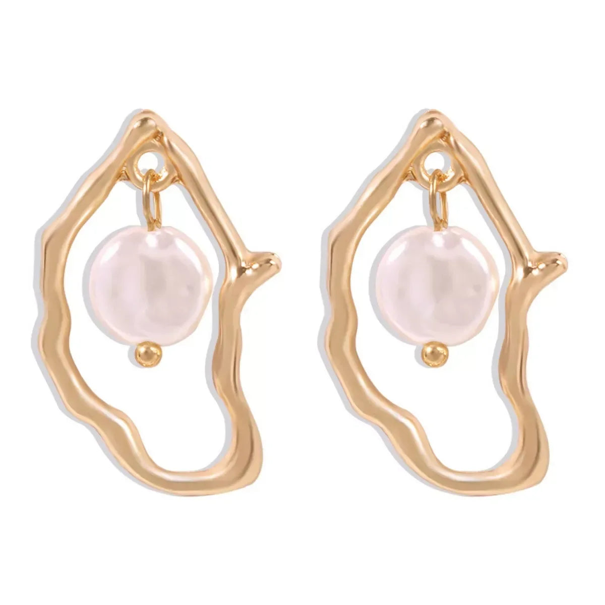 18K Gold-Plated Pearl Earrings - Trendsi - Flyclothing LLC