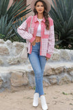 Plaid Button Up Long Sleeve Jacket - Trendsi - Flyclothing LLC