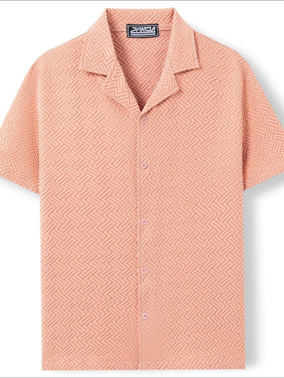 Men's Plus Size Button Down Short Sleeve Shirt - Trendsi - Flyclothing LLC
