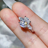 3 Carat Moissanite 925 Sterling Silver Ring - Trendsi