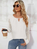 Cutout Round Neck Long Sleeve T-Shirt - Trendsi - Flyclothing LLC