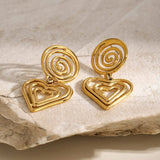 Stainless Steel Heart Earrings - Trendsi