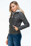 YMI Removable Faux Layered Multi-Pocket Jacket with Fuzzy Hood - Trendsi - Flyclothing LLC
