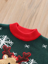 Children's Christmas Reindeer Snowflake Knitted Sweater - Trendsi - Flyclothing LLC