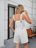 Drawstring Wide Strap Romper with Pockets - Trendsi - Flyclothing LLC