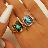 4 Piece Vintage Western Style Bull Head Rings - Trendsi - Flyclothing LLC