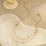 18K Gold-Plated Layered Star Charm Necklace - Trendsi - Flyclothing LLC