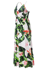 Crisscross Printed Surplice Cami Dress - Trendsi