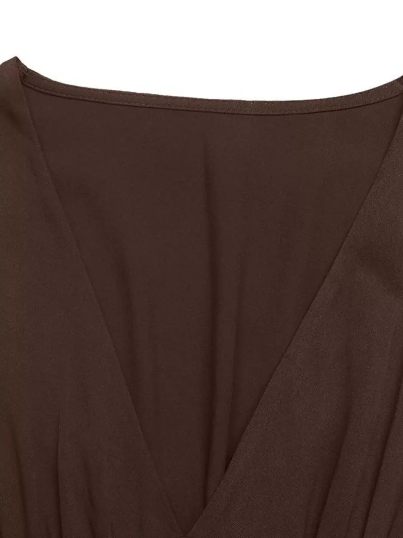 V-Neck Balloon Sleeve Midi Dress - Trendsi - Flyclothing LLC