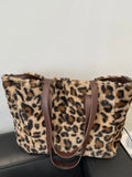 Leopard Fluff Tote Bag - Trendsi
