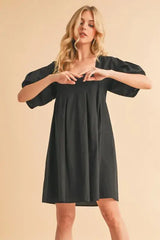 Aemi + Co Square Neck Babydoll Dress with Pockets - Trendsi - Flyclothing LLC