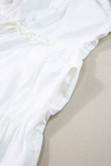 Contrast Trim Button Up Short Sleeve Dress - Trendsi - Flyclothing LLC