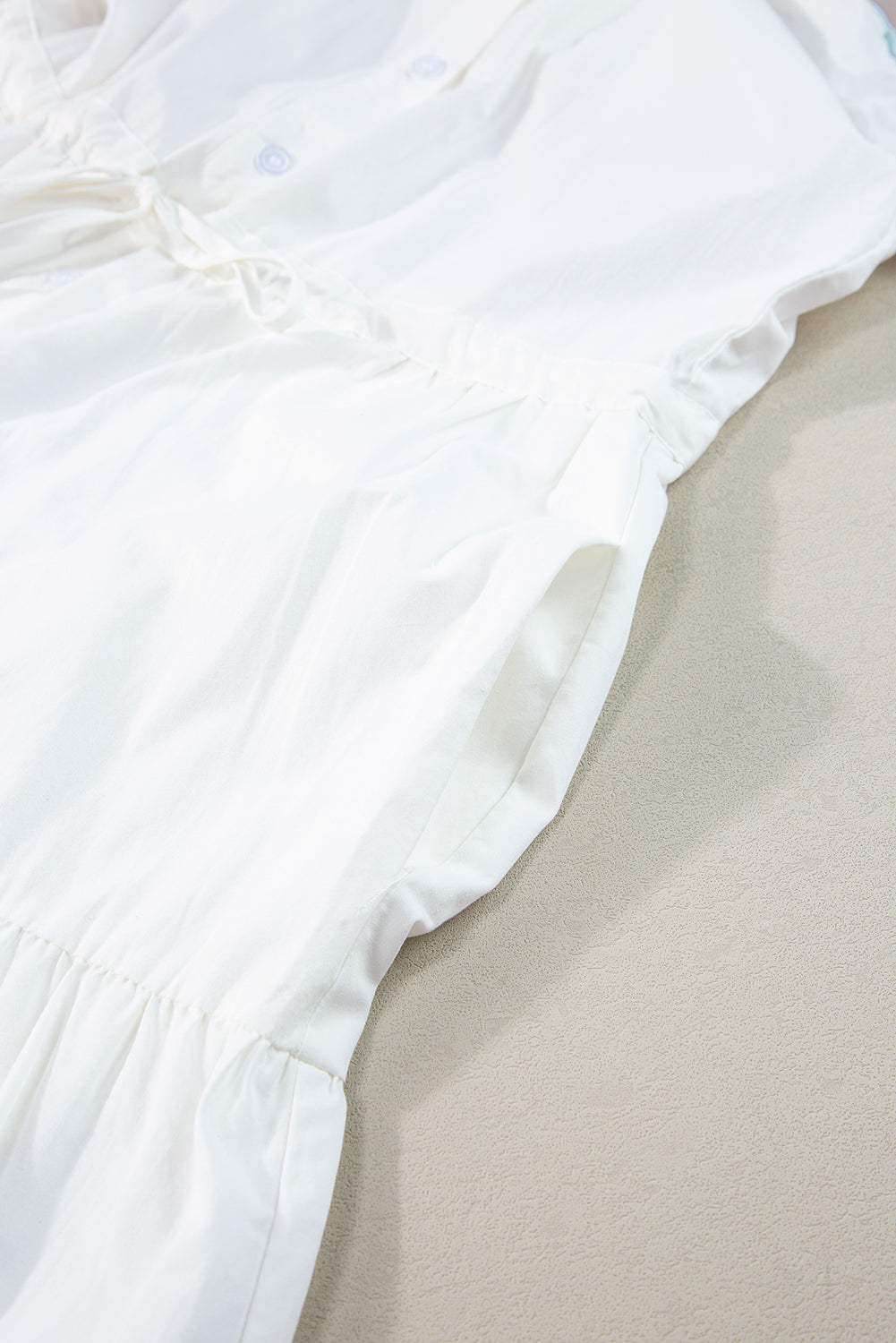 Contrast Trim Button Up Short Sleeve Dress - Trendsi - Flyclothing LLC