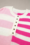 Striped Round Neck Half Sleeve Knit Top - Trendsi - Flyclothing LLC