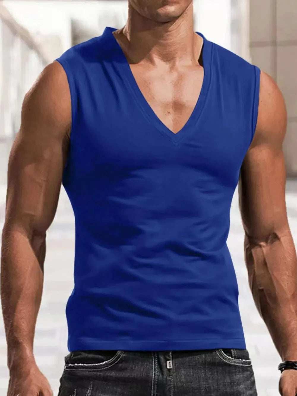 Men's Plus Size V-Neck Tank - Trendsi - Flyclothing LLC