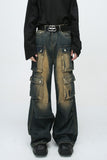 High Waist Jeans with Cargo Pockets - Trendsi