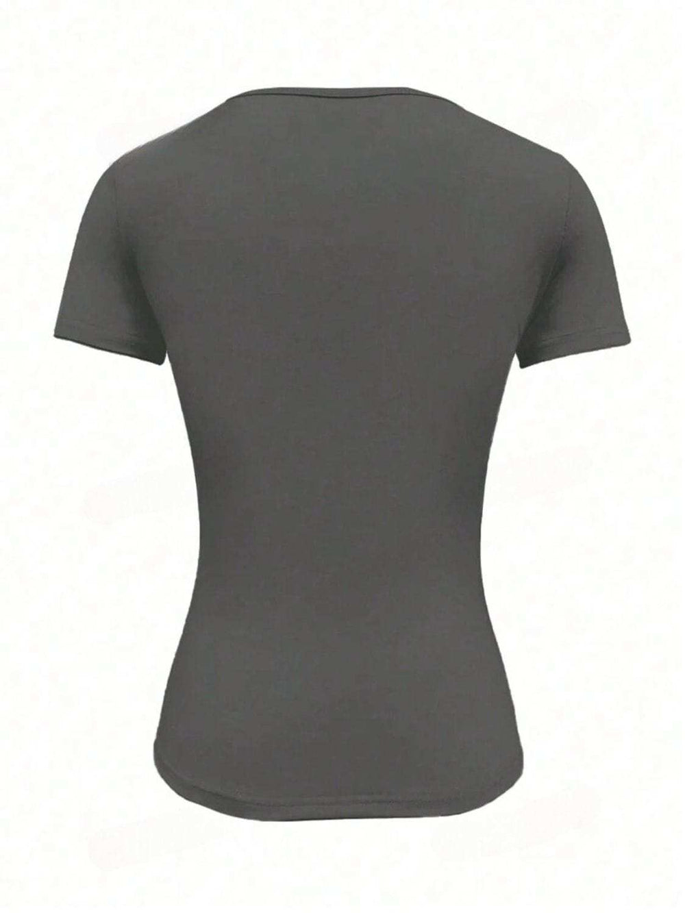 Round Neck Short Sleeve T-Shirt - Trendsi - Flyclothing LLC
